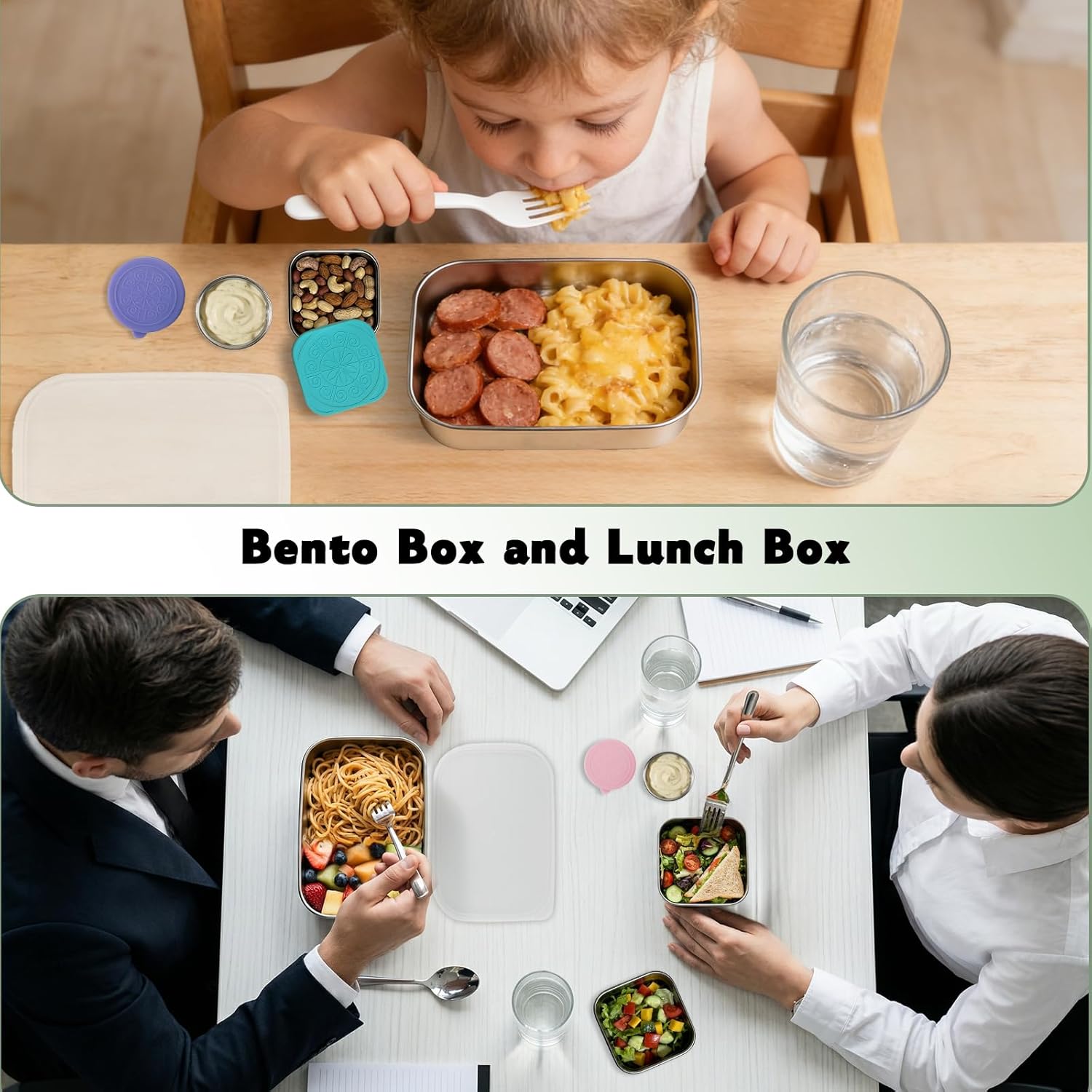 15 Pcs Stainless Steel Food Containers with Snack & Sauce Containers, 304-Grade Airtight Reusable Stackable Container for Kitchen Storage & Meal Prep & Lunch Bento Box - Oven, Freezer, Dishwasher Safe - Image 5