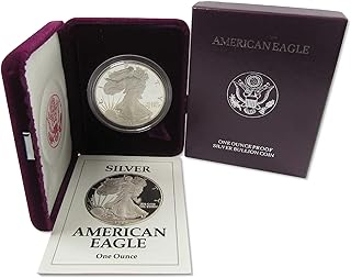 1991 S American Silver Eagle Choice Proof Bullion $1 Coin OGP COA