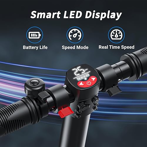 Miniatura 4 de Caroma Electric Scooter, 350W250W Motor, 20 Miles Range & 15.5Mph, 9" Solid Tires Electric Scooter Adults Teens, Foldable Commuting Electric Scooter