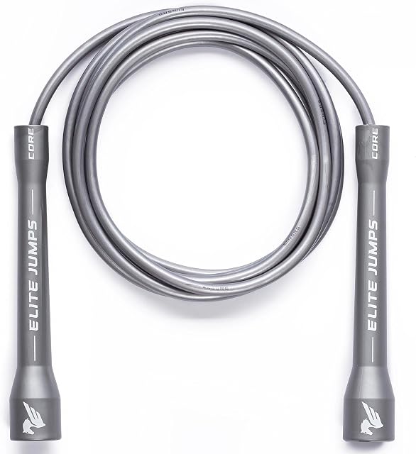 Elite Jumps Core 5mm, PVC Adjustable Skipping Rope | Durable 5mm PVC speed rope. Unbreakable handles. For fitness, boxing and kids. Adjustable, all ages.