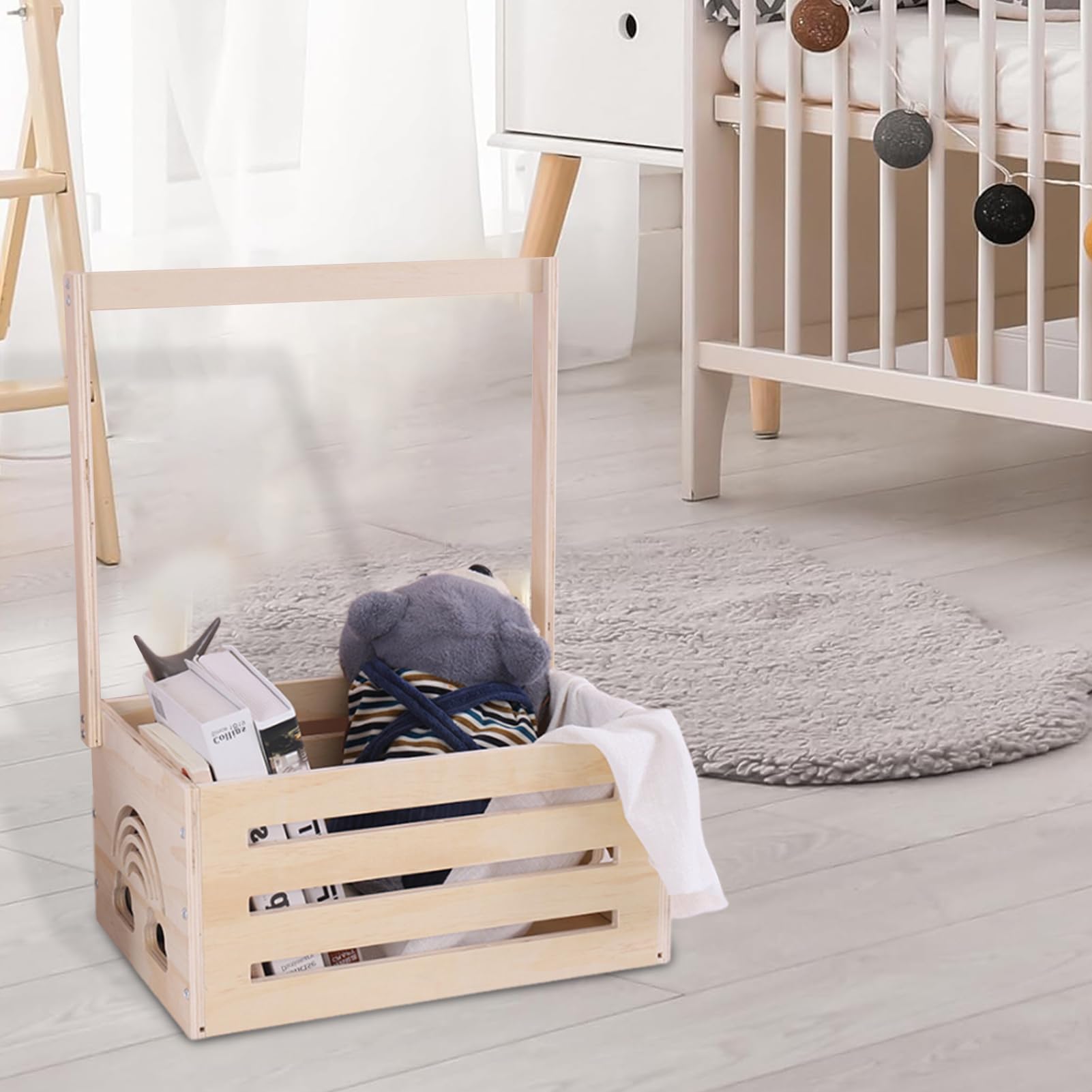 clóset de madera para baby shower, cesta para regalos de baby shower, clóset de ducha multifuncional de madera para función y valor, cesta de regalo para padres nuevos