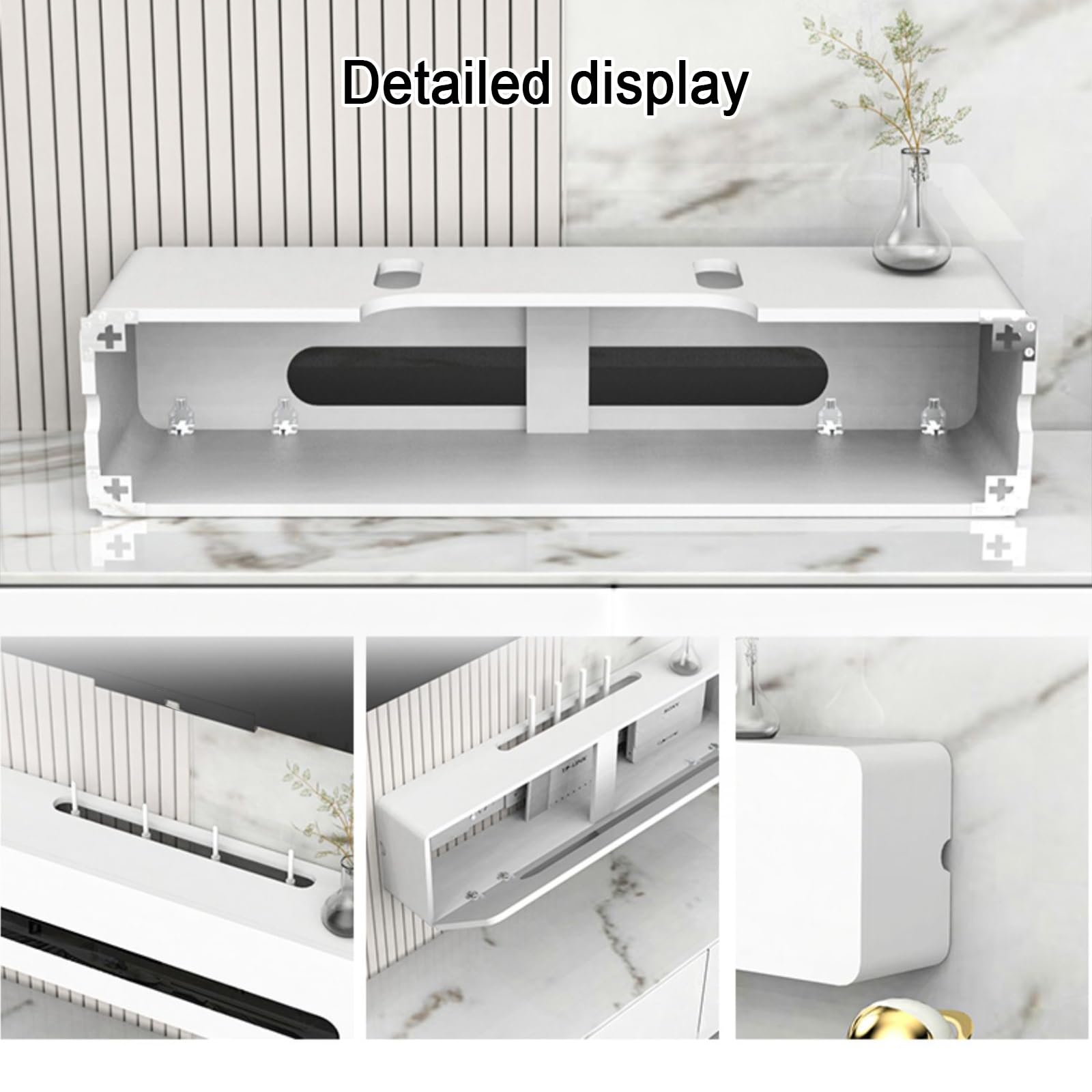Scatola di gestione dei cavi in legno massello con montaggio a parete, soluzione di archiviazione router wireless WIFI, elegante organizer per cavi, strisce elettriche ed elettronica, design