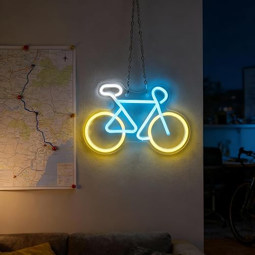 Miniatura 2 de Letreros de neón para bicicleta para decoración de pared, luces de neón para dormitorio, luz de pared de neón adecuada para sala de estar, oficina,