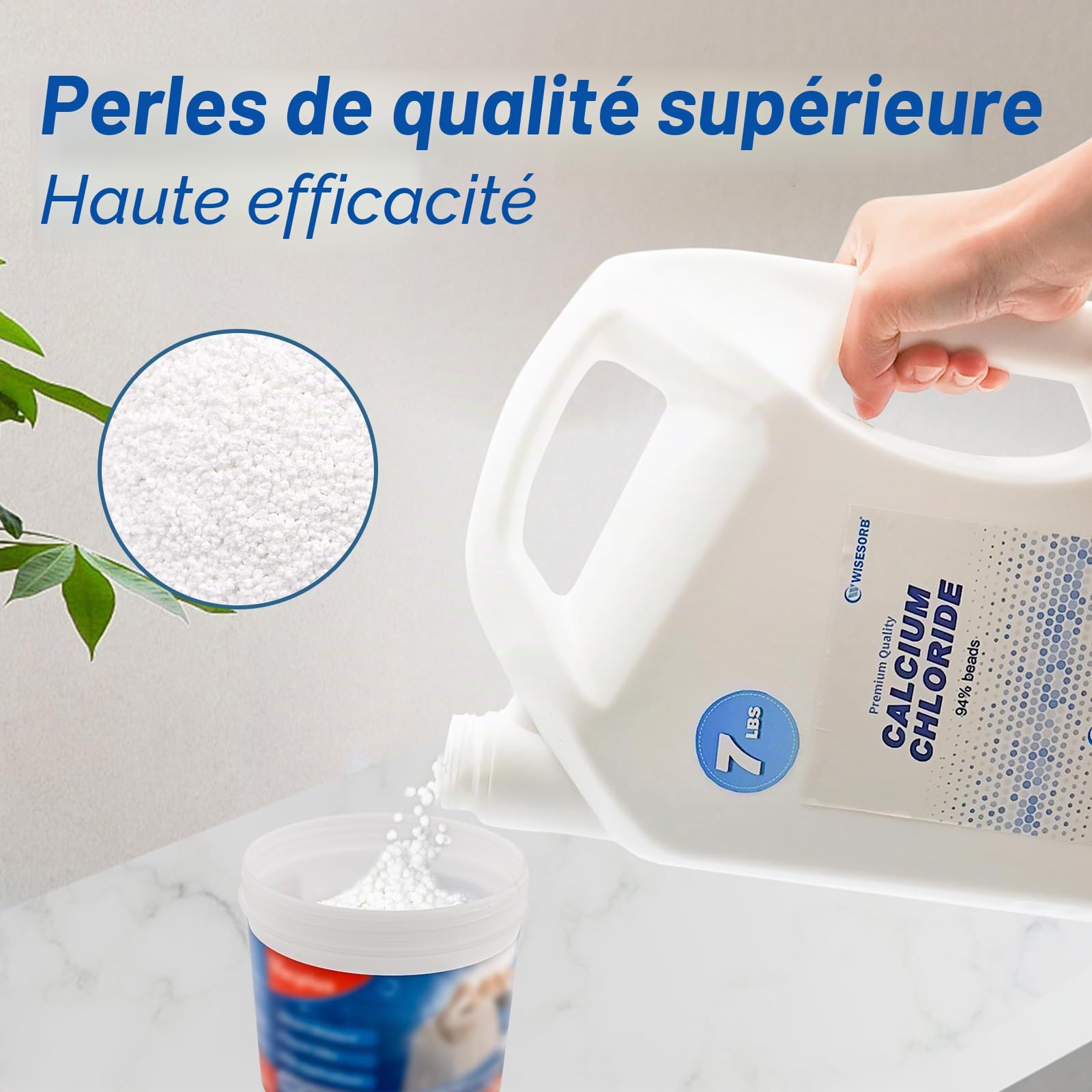 WiseSorb - 3,18 kg Billes de Chlorure de Calcium – Absorbeur d’Humidité Réutilisable, Sans Parfum, Protection Anti-Humidité pour Maison, Placards, Armoires et Stockage