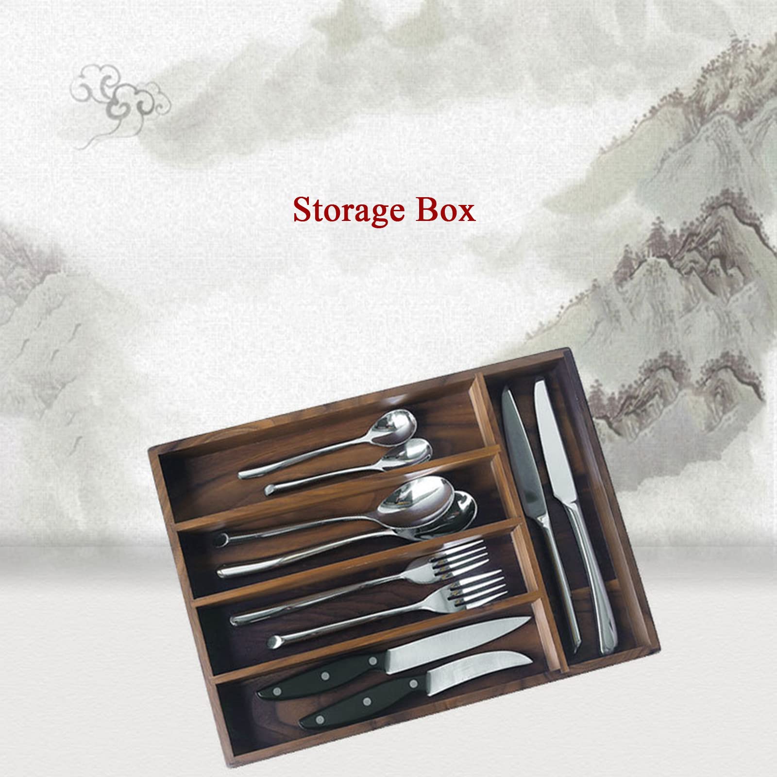 Este Organizador de cajones de Cocina expandible y Organizador de Utensilios, Bandeja portátil para Cubiertos con separadores de cajones, Caja insertable de Madera Ajustable para Utensilios