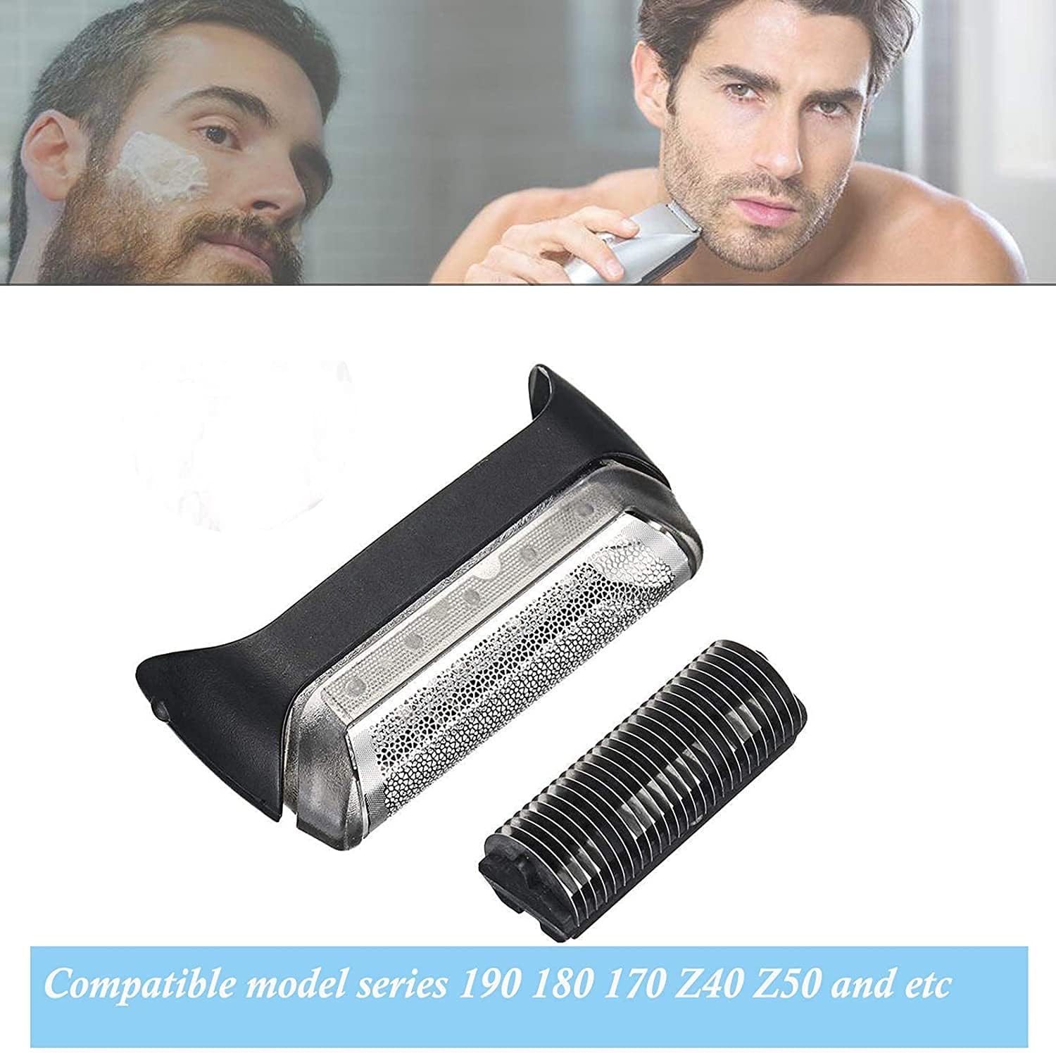 10B Replacement Foil & Cutter for Compatible with Bra-un Cruzer , 10B/20B 1000/2000 Series Shaver Head Set Replacement Part Compatible with 190 1735 1775 5728 5729 170S