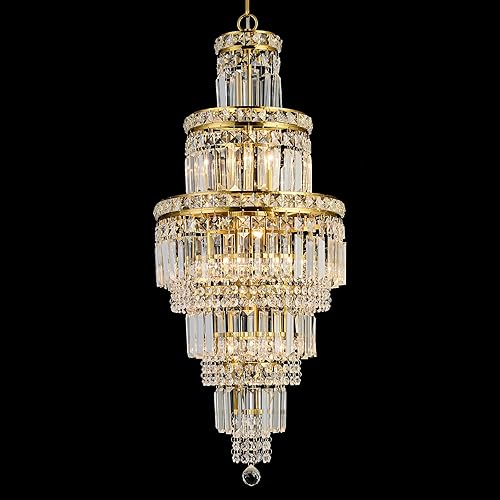 YYJLX Modern Crystal Chandelier 8 Light Long Chandelier for High