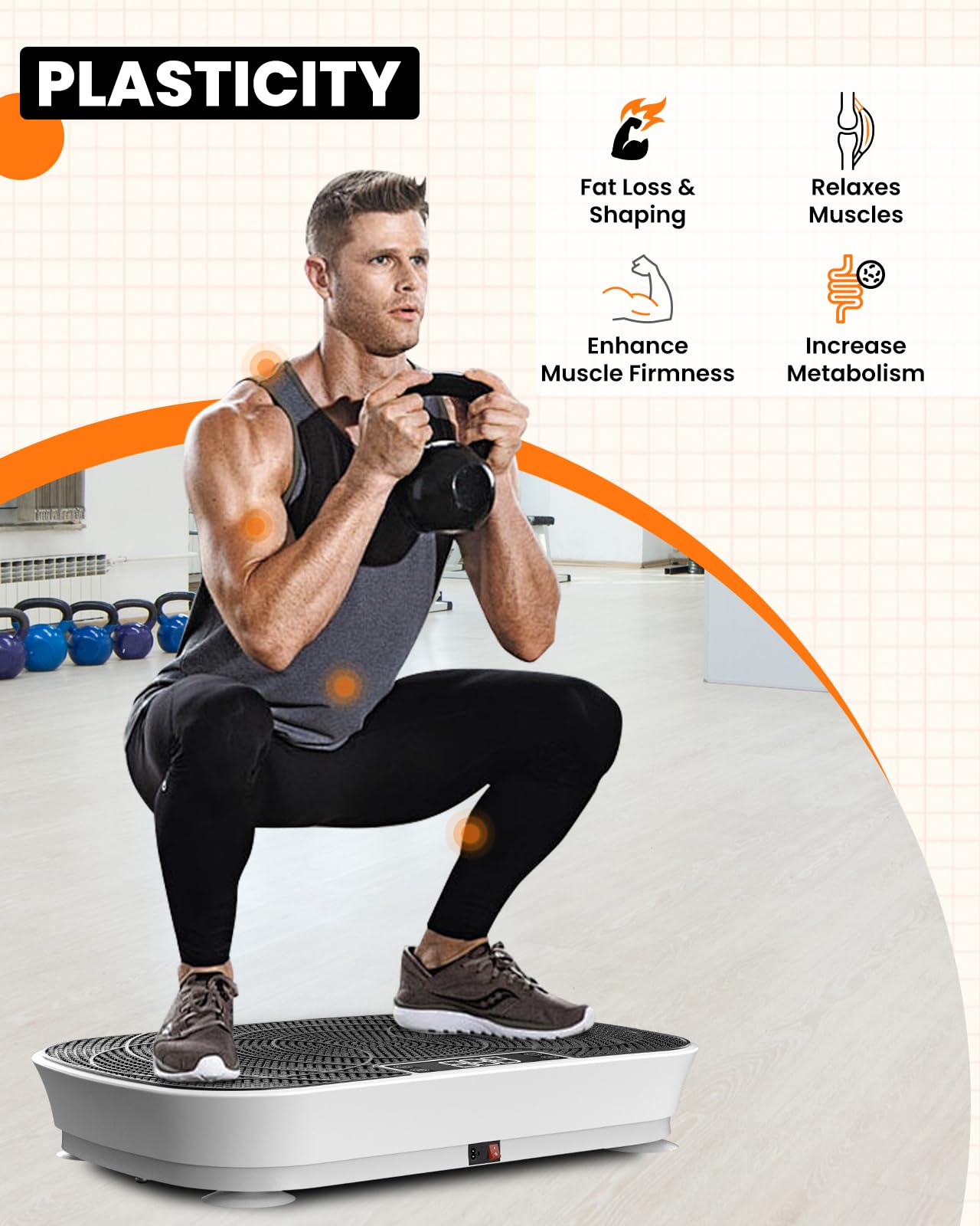 Vibration Plate Exercise Machine - Bluetooth Music & 400LBS Capacity Vibration Plate for Lymphatic Drainage & Weight Loss with 99 Speed Levels, Whole Body Vibration Plate for Home Fitness