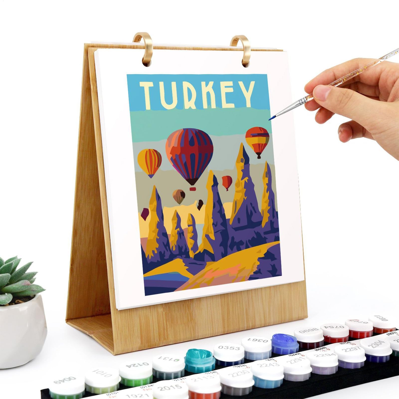 Calendario de mesa 2026 con 12 meses de números de pintura al óleo, planificador de escritorio y decoración, accesorios organizadores para el hogar, aula y apartamento