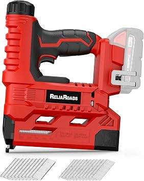 2-in-1 Cordless 18GA Brad Nailer & 1/4 Crown Stapler Compatible with Milwauke* BatteriesTool Only - Lightweight, 1600 Nails/Staples Included for DIY, Upholstery & Home Renovation
