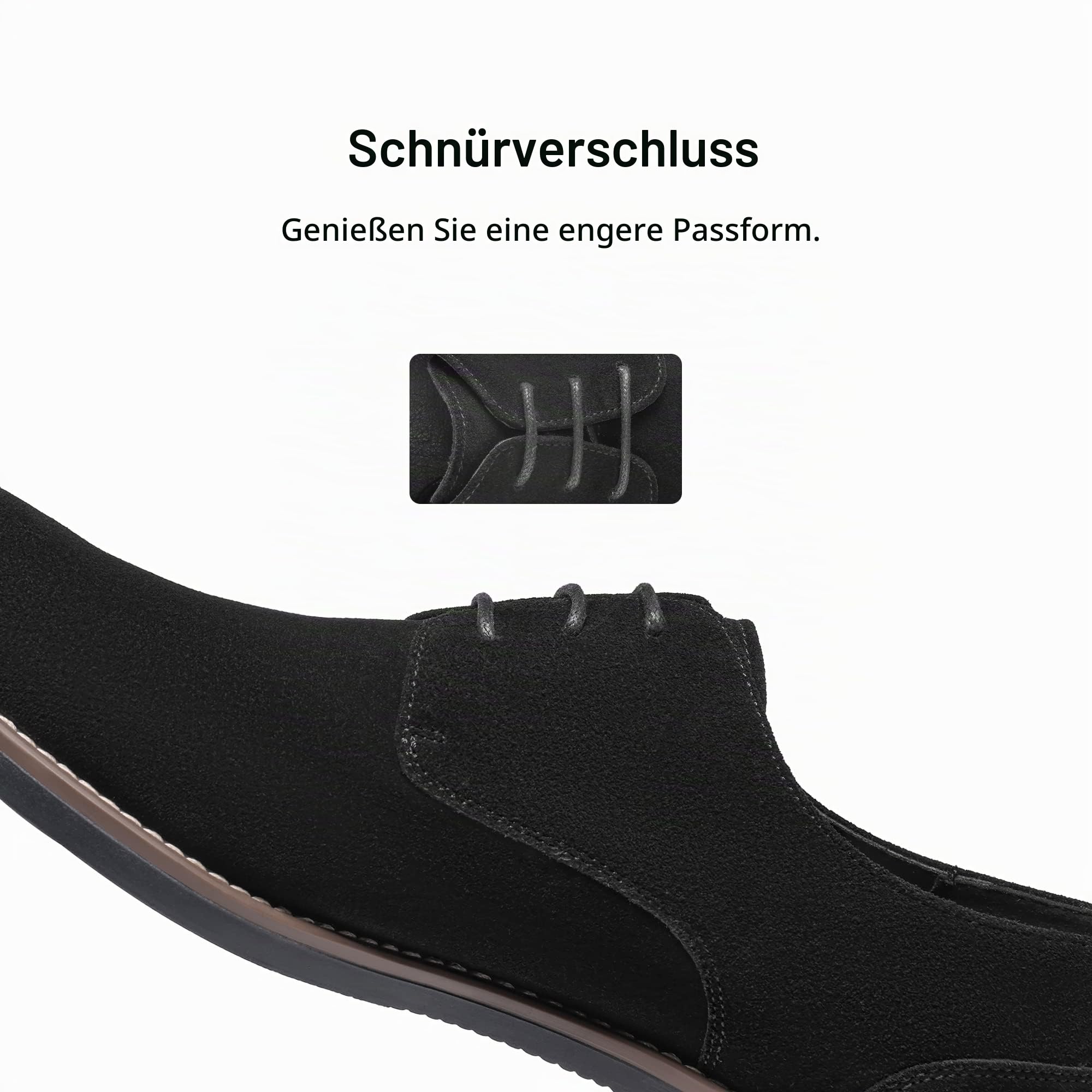 Bruno Marc Anzugschuhe Herren Wildleder Schnürschuhe,Schwarz,46