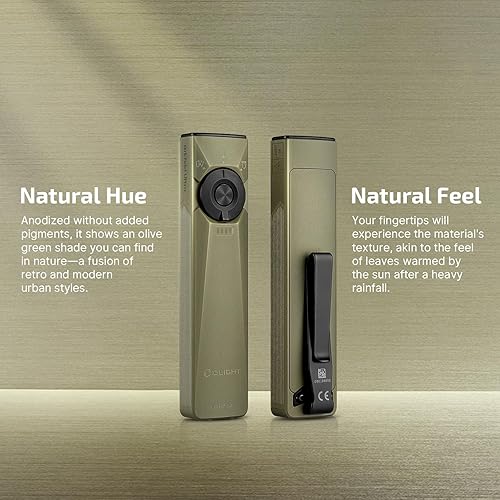 Miniatura 6 de OLIGHT Arkfeld Ultra - Linterna plana EDC de 1400 lúmenes, luz de bolsillo compacta recargable que combina LED blanco, UV y haz verde, fuentes