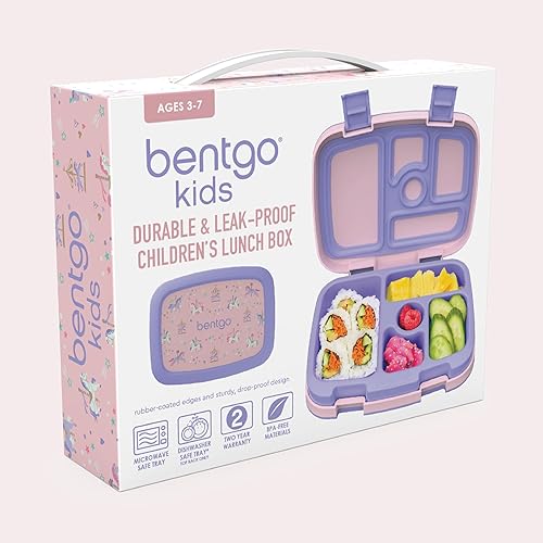 Miniatura 199 de Bentgo Kids Prints - Lonchera para niños, a prueba de derrames, con 5 compartimentos, estilo bento, tamaño de porciones ideales para edades de 3 a 7