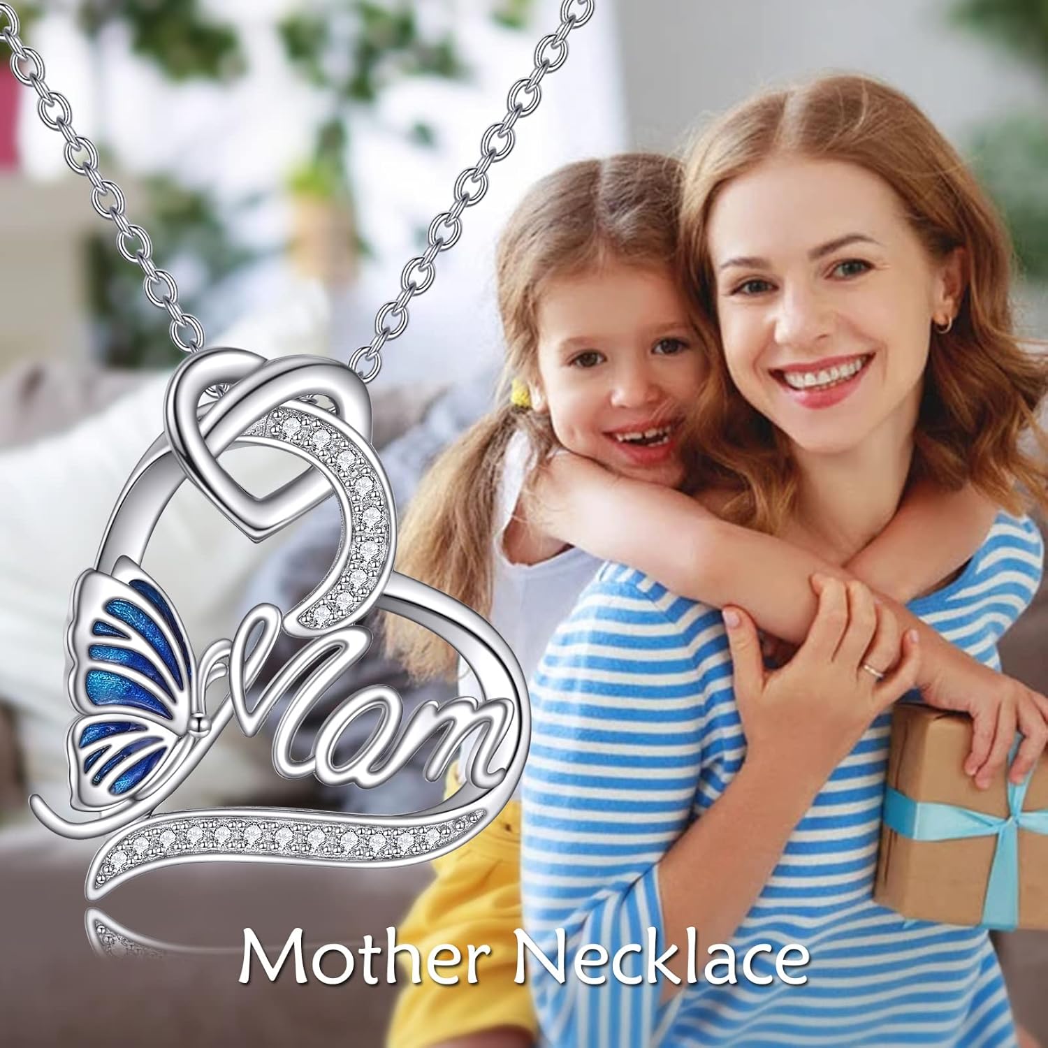 VONALA Mother Daughter Necklace Sterling Silver Mom Pendant Necklaces Mother's Day Jewelry Gifts for Mama Grandma Wife - Image 6