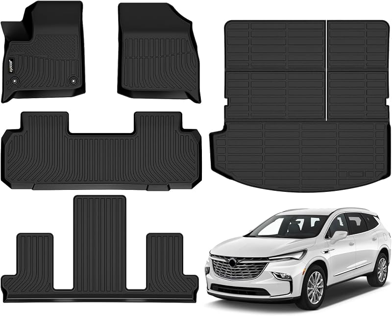 Kit de Tapetes Automotivos em TPE para Buick Enclave 2018–2024 JENOFA, com Tapete Dobrável para Porta-Malas