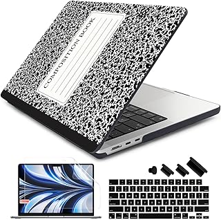 DONGKE for New M2 MacBook Air 13.6 Inch Case 2022 A2681, Frosted Matte Plastic Hard Shell Case Cover for MacBook Air 13.6" Inch with M2 Chip & Retina Display Fits Touch ID (Composition Book)
