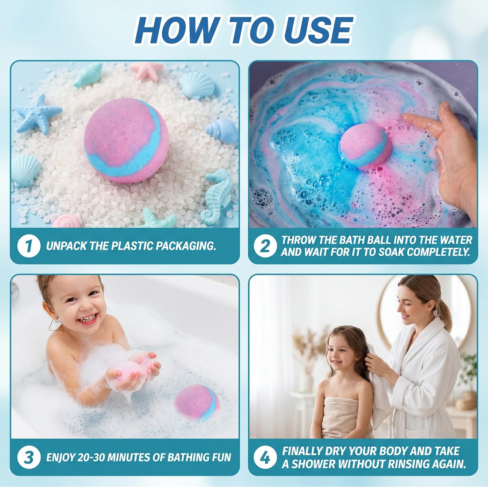 12 Pezzi Bombe Da Bagno Con Bolle, Ingredienti Delicat, sali da bagno rilassanti e schiuma,giocattoli da bagno,Include giocattoli a sorpresa per ragazze e ragazzi per Natale