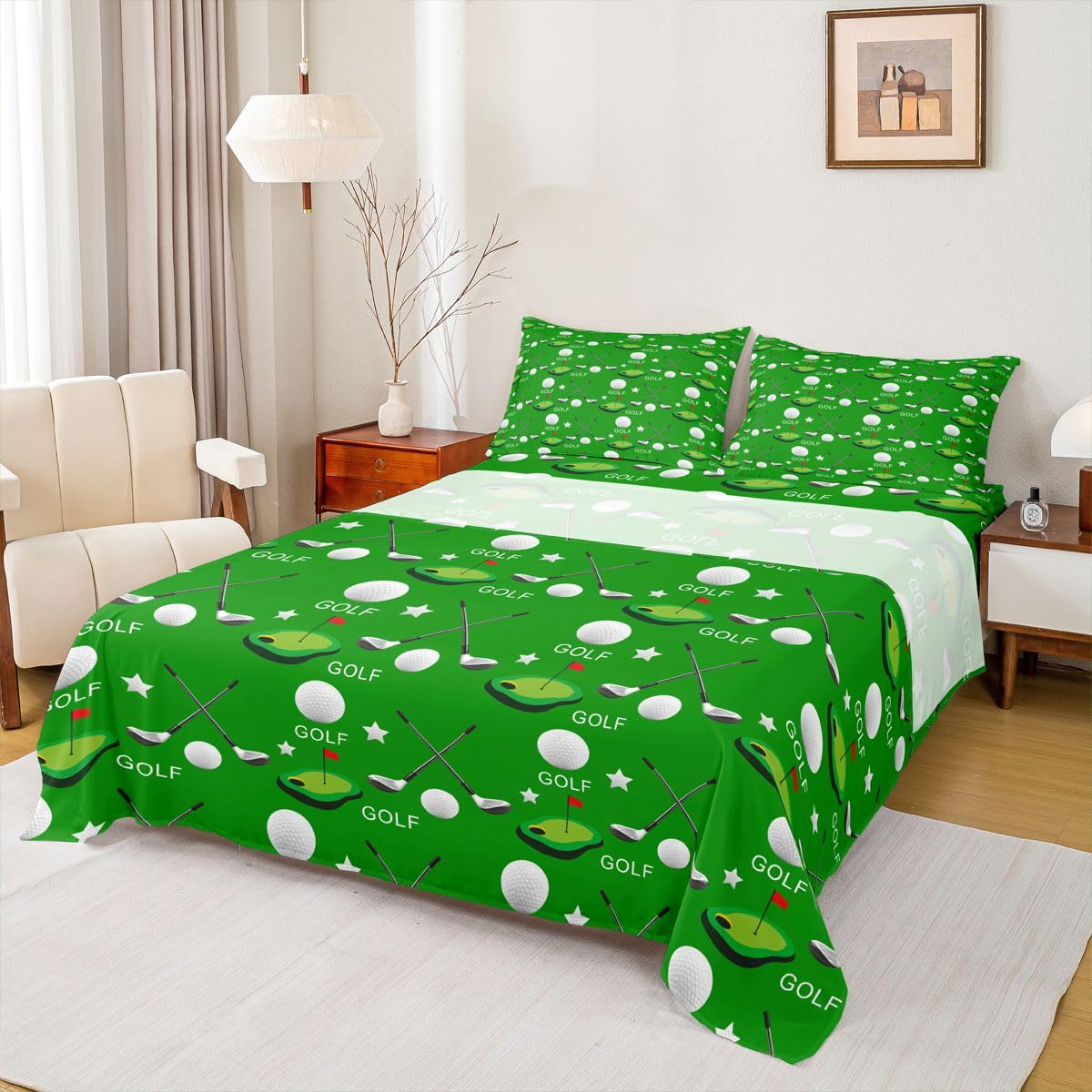 Parure de lit sur le thème du golf, le cadeau parfait pour décorer une chambre de passionné