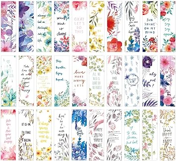 amazon com mjartoria 30 pieces cute bookmarks for kids retro theme bookmarks funny cute colorful bulk bookmarks for students kids adults 30pcs purple spring flowers inspirational verse office products