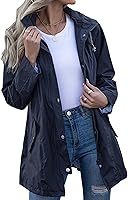 Kikibell Women's Striped Hooded Rain Jacket - Lightweight Waterproof Windbreaker for Hiking & Travel