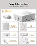 Surge Protector Power Bar, SUPERDANNY 6 Ft Extension Cord with 8 Outlets & 4USB Ports (2 USB 2 C), Mountable Flat Plug Power Strip, Surge Protection for Home, Office, Dorm