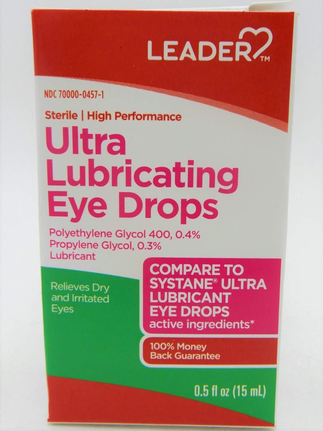 Leader Ultra Lubricating Eye Drops, Sterile Dry Eye Drops Relief, for Irritated Eyes