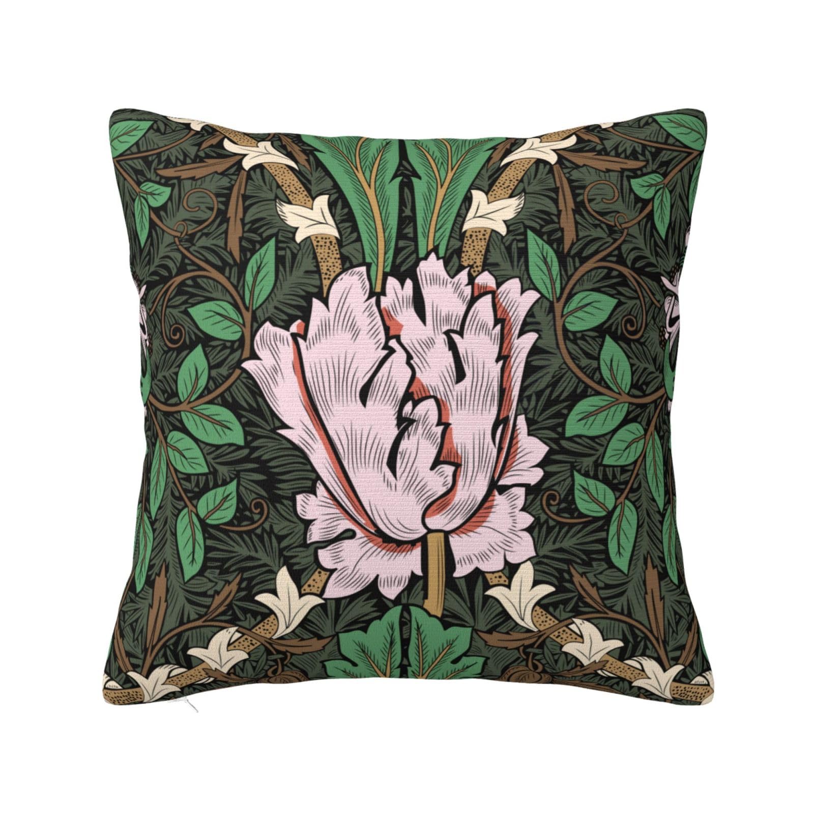 Keebik William Morris Honeysuckle Famous Pattern Throw Pillow Cover Soft Decorative Throw Pillowcases Cushion Case for Home Decor Living Room Bed Couch Car 18x18 Inch โ image 1