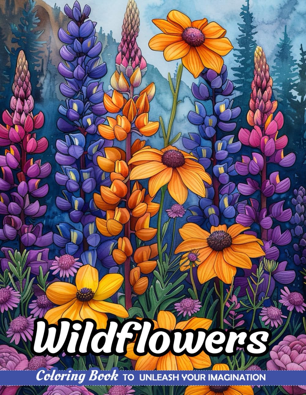 Wildflowers: Adult Coloring Book with Wildflowers for Stress Relief and Relaxation (Christmas Coloring Pages)