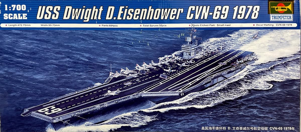 Trumpeter 1/700 USS Dwight D. Eisenhower CVN69 Aircraft Carrier 1978 Model Kit