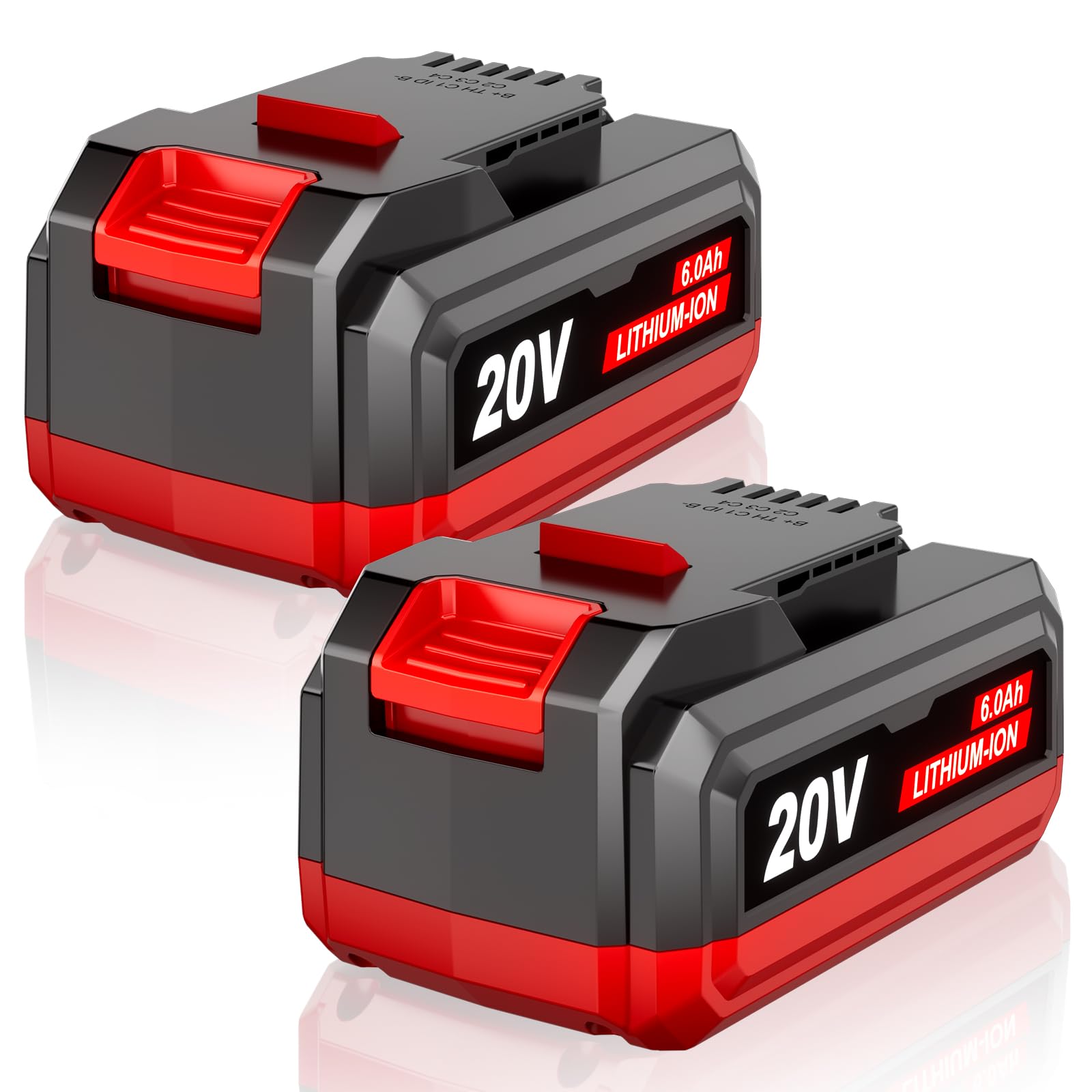 Supowill 2PACK 20V Replacement for Bauer 20V Battery 6.0 Ah 1701C-B 1702C-B 1907C-B 2108C-B 2109C-B, ‎20V MAX Lithium-Ion Battery Compatible with 20 Volt Cordless Power Tools, for Bauer Battery