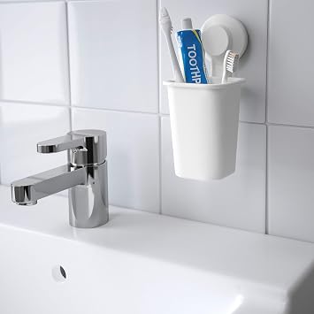 IKEA TISKEN Vantuzlu Diş Fırçası Tutacağı, Beyaz