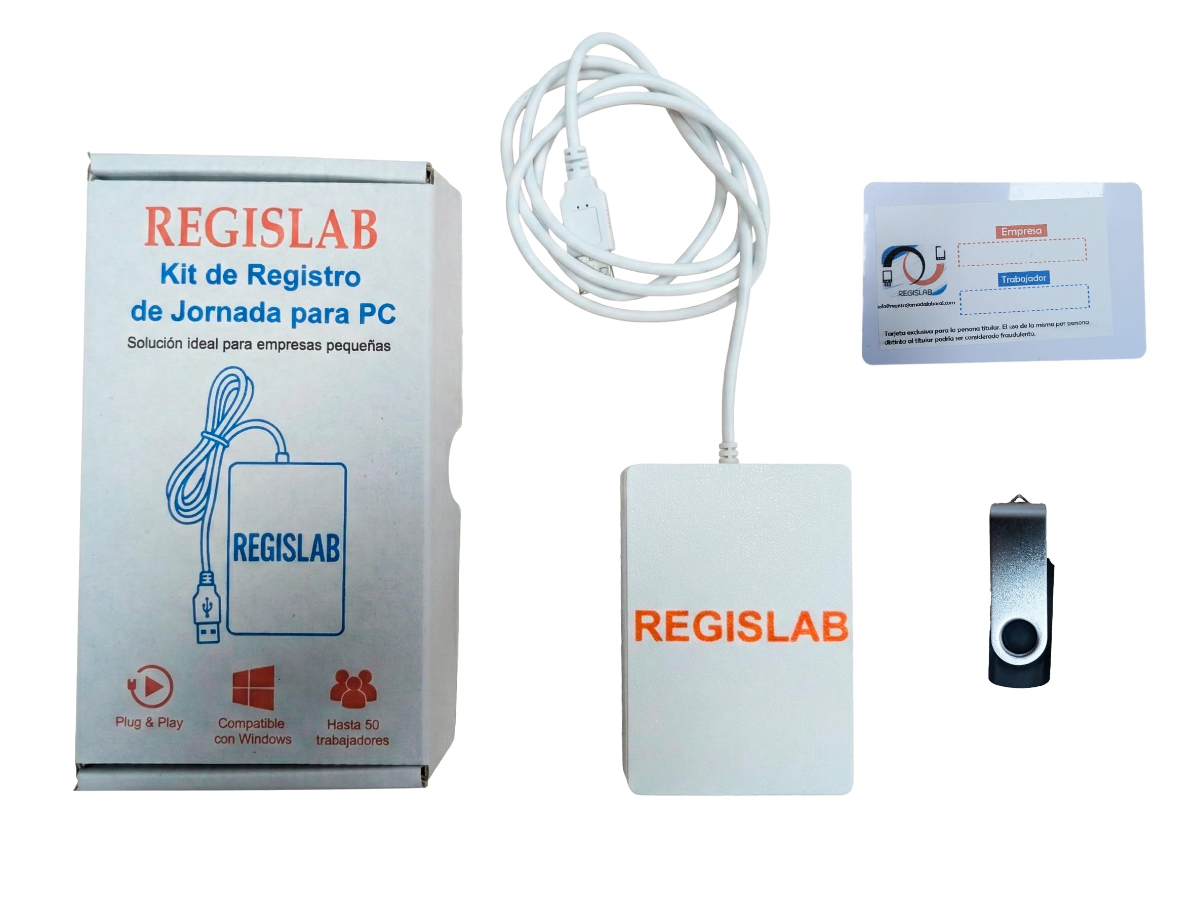 Kit de Registro de Jornada Laboral para PC con Licencia Anual y 10 Tarjetas de Empleados – Sistema de Control Horario y Fichaje para Empresas