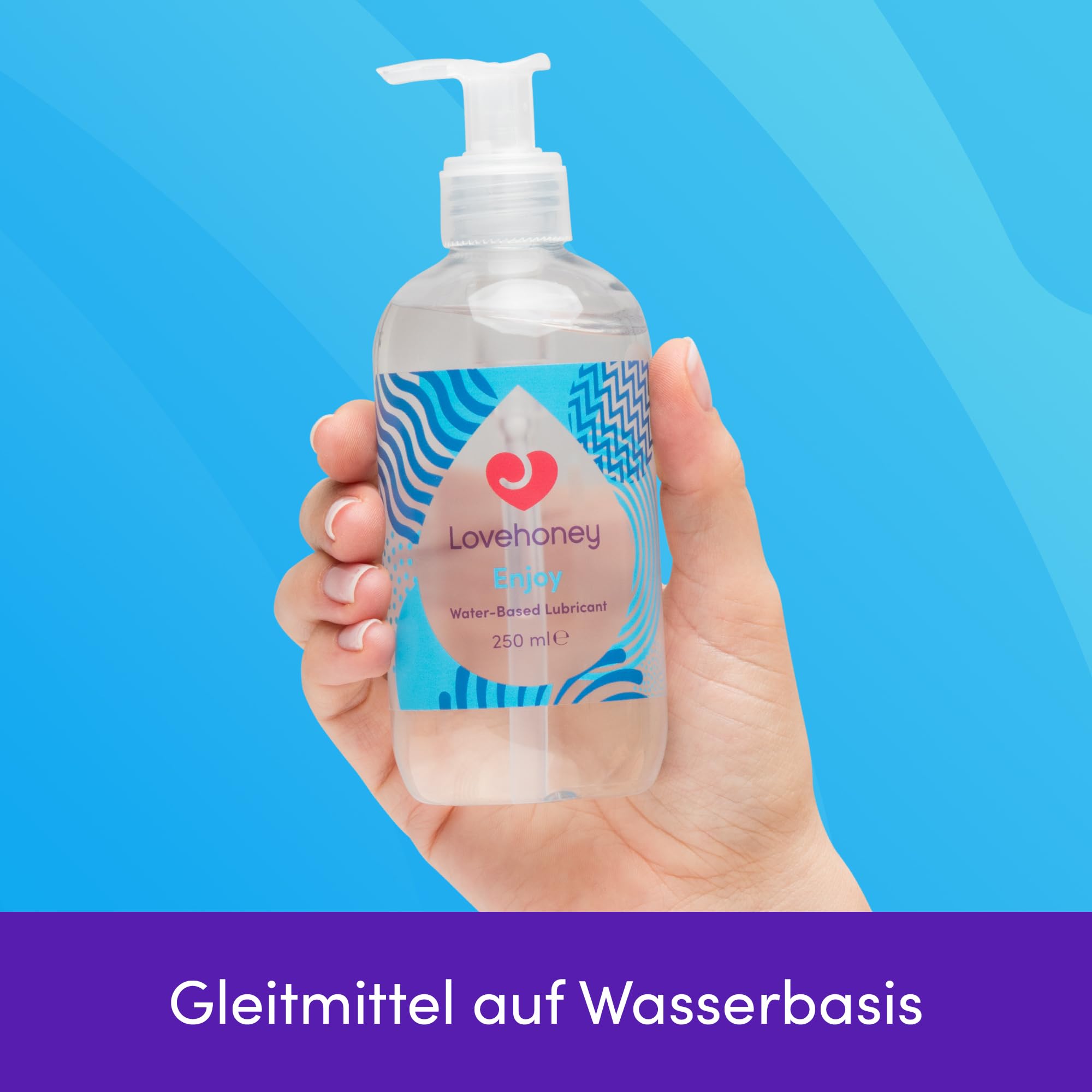 We-Vibe Wand 2 – kabelloser Massagestab mit App-Steuerung, 10 Intensitätsstufen, wasserdicht, wiederaufladbar, zusammen mit dem Enjoy Sanftes Gleitgel auf Wasserbasis von Lovehoney, 250 ml Set