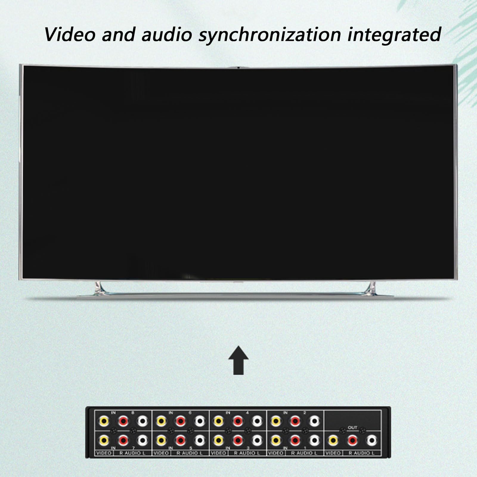 Selector de música de vídeo compacto de metal, 8 puertos, conmutación de señal AV sin costuras, interruptor de configuración de entretenimiento multidispositivo