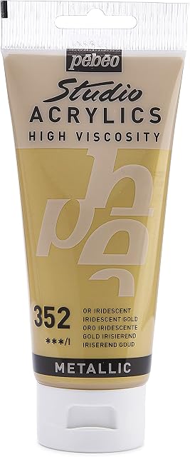 Pébéo 832-352 - Studio Acrylics Fine Acrylic - Acrylic Paint - Gold Acrylic - Gold, 100 ml