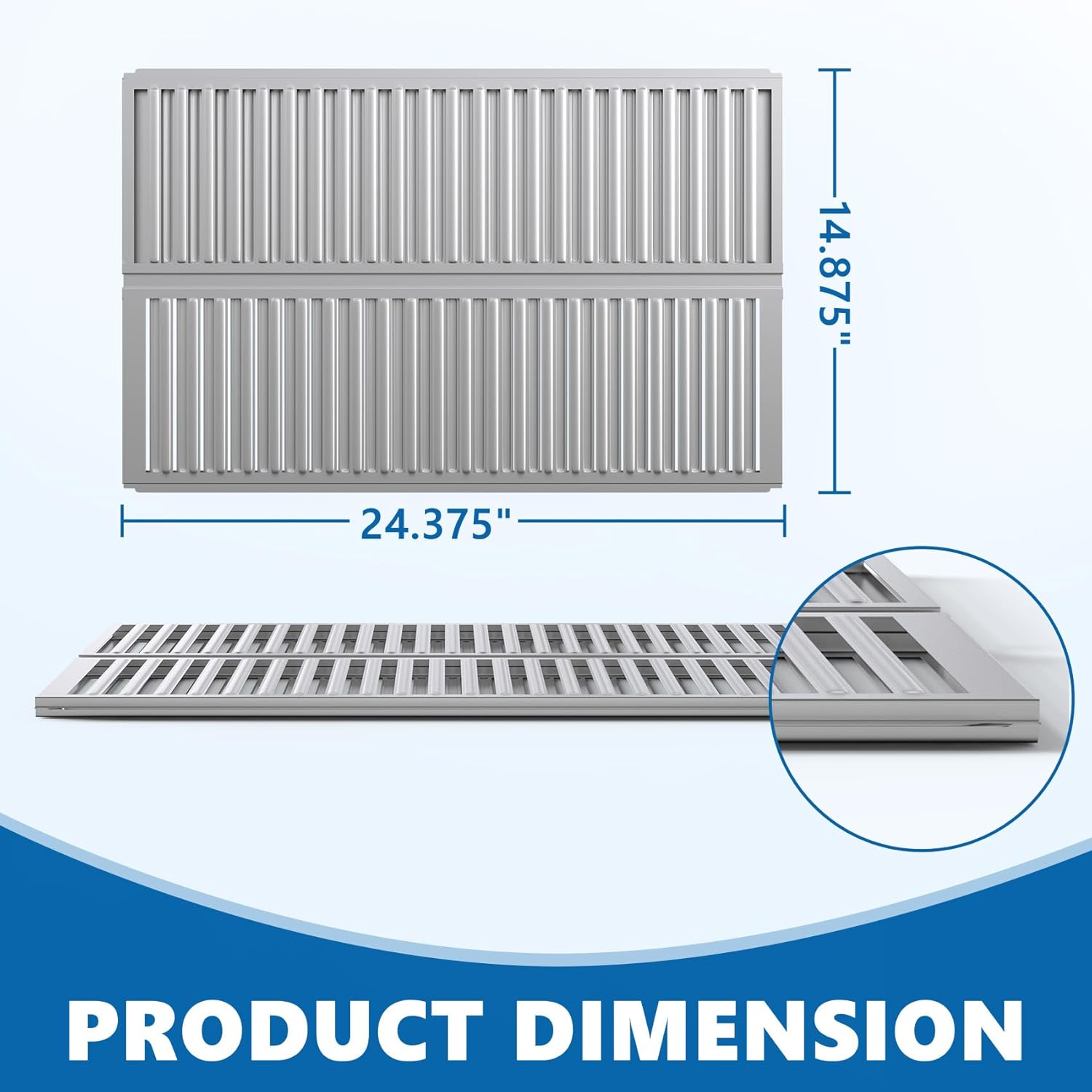 SafBbcue Stainless Steel Heat Plate Replacement for Ducane Grill Parts, Heavy Duty Grill Heat Plate for Ducane 5002, 1500, 1502, 1502SHLPE, 1502SHNE, 1504, 1504SHLPE, 1504SHNE, 14 7/8 x 24 3/8