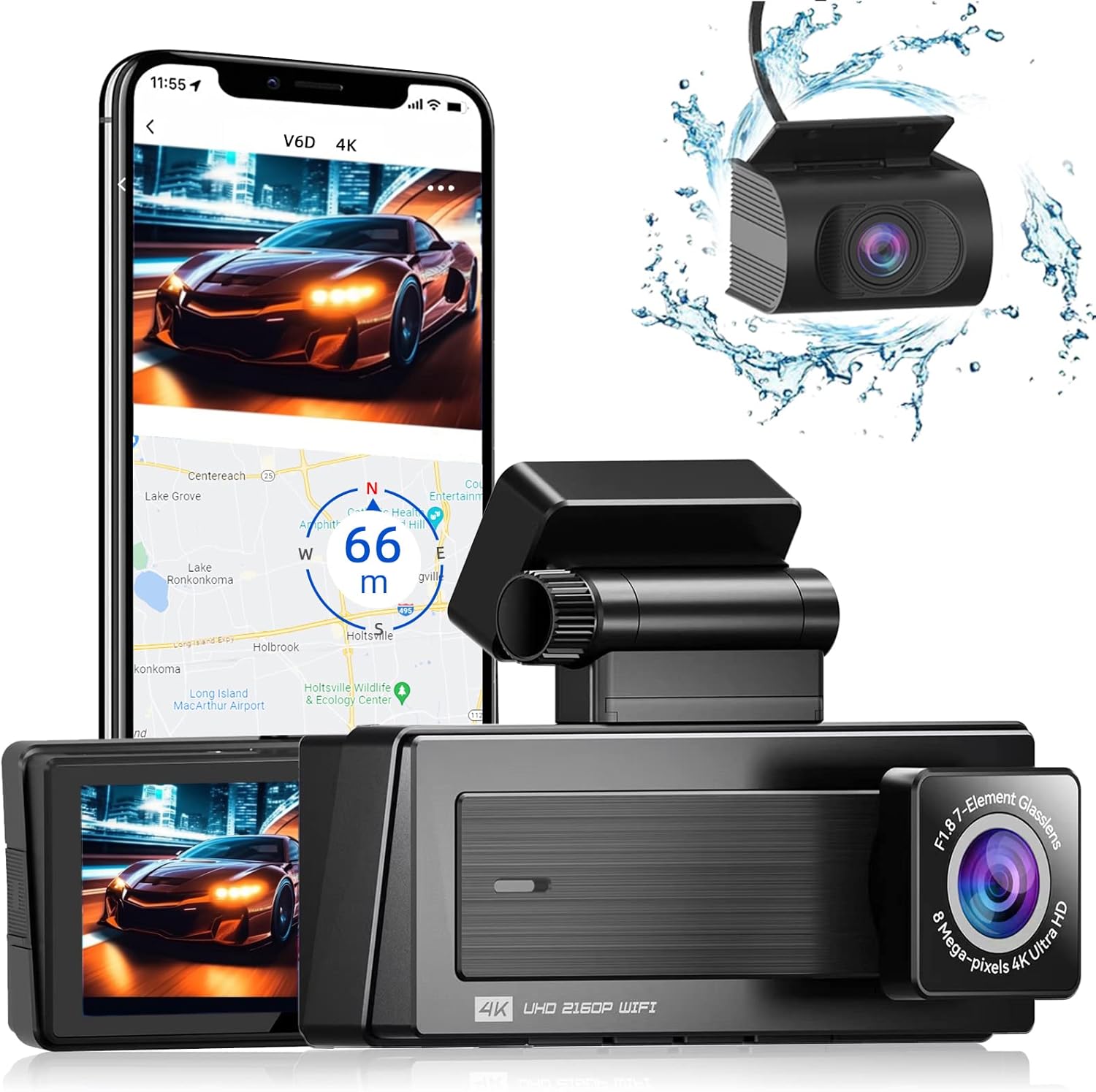 4K Dual Dash Cam with WiFi, GPS, 170° Wide Angle Ecuador Ubuy