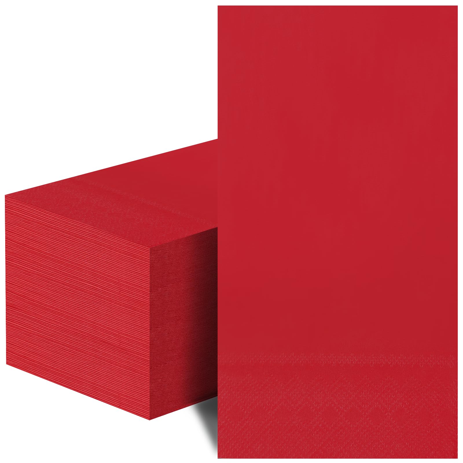 Photo 1 of 100 Pcs Red Paper Napkins Disposable - Red Guest Dinner Napkins for Bathroom Wedding Birthday Anniversary Party