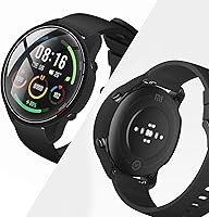 Vista 6 de Paquete de 2 fundas con protector de pantalla de vidrio templado compatible con Xiaomi Mi Watch, dureza 9H 360°, carcasa de PC completa negra +