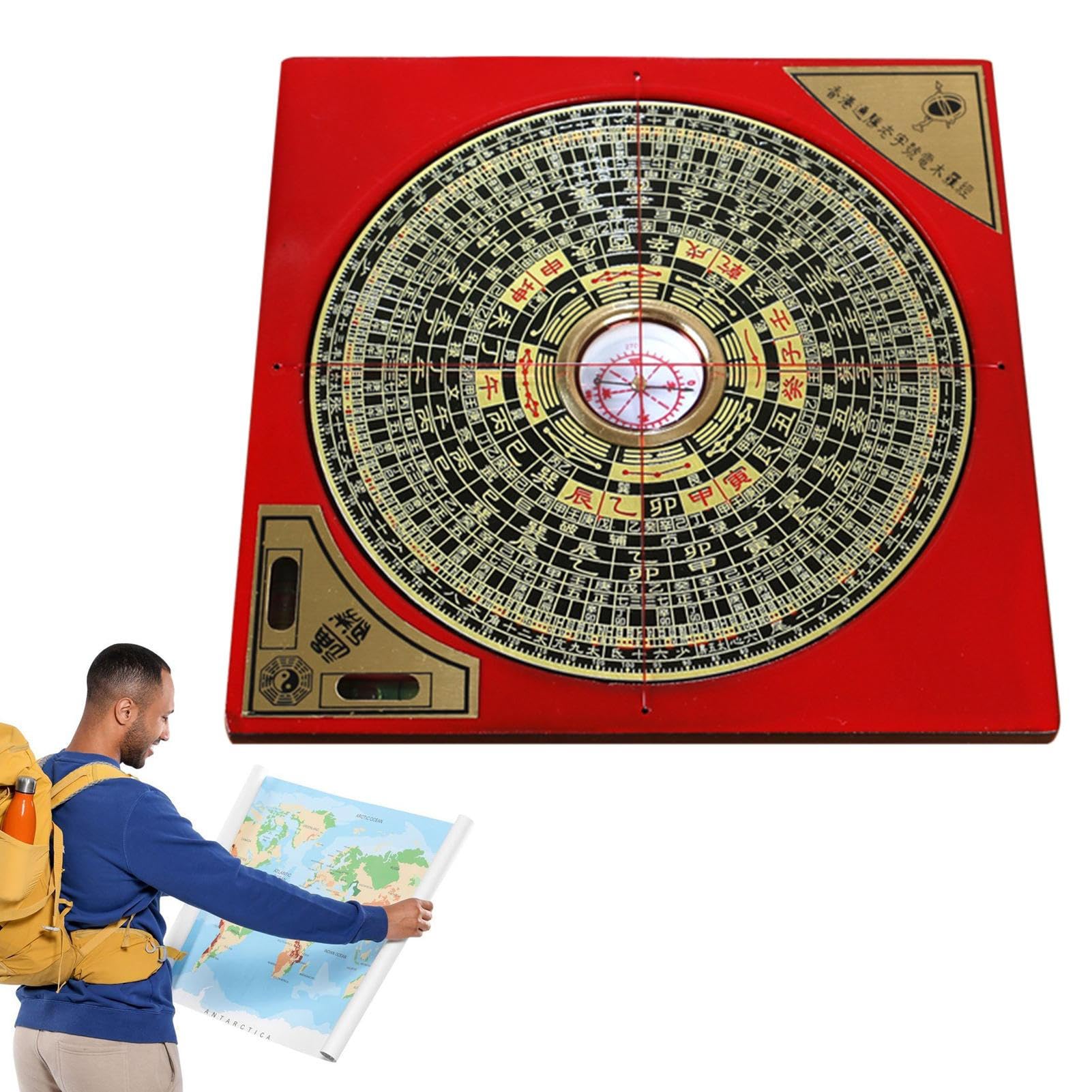 Brújula, Brújula Luo Pan Alloy Chinese Ancient Chino Brújula Navegación | Brújula de Navegación de Decoración China Herramientas - Retro Portable Yang Ba para Oficinas Hogar