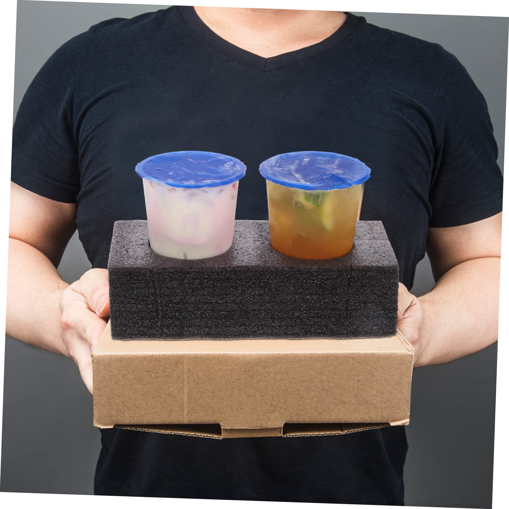 Luxshiny 4 Pcs Cup Holder Tray Beverage Carriers for Takeout Drinks for Parties and Gatherings Safe and Convenient Milk Tea Transport