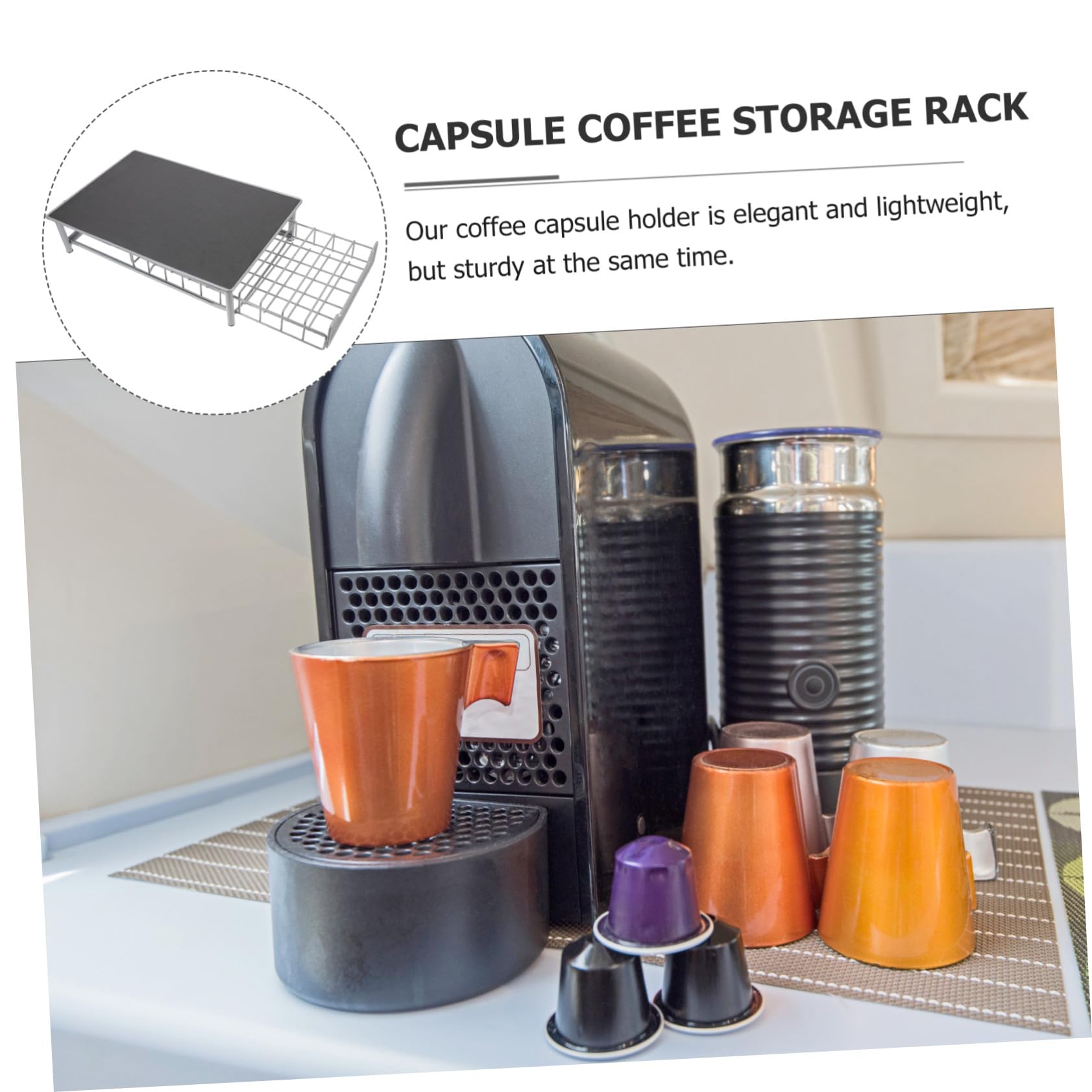 IMIKEYA Kaffeekapselhalter Schubladen Design aus Eisen mit Großer Kapazität für 60 Kapseln Tragbarer und Eleganter Organizer für Zuhause Büro oder Café