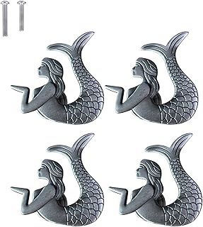 ZILucky Mermaid Drawer knobs Nautical Beach Ocean Theme Home Decor Drawer Pulls Handles for Dresser Cupboard Wardrobe Cabi...