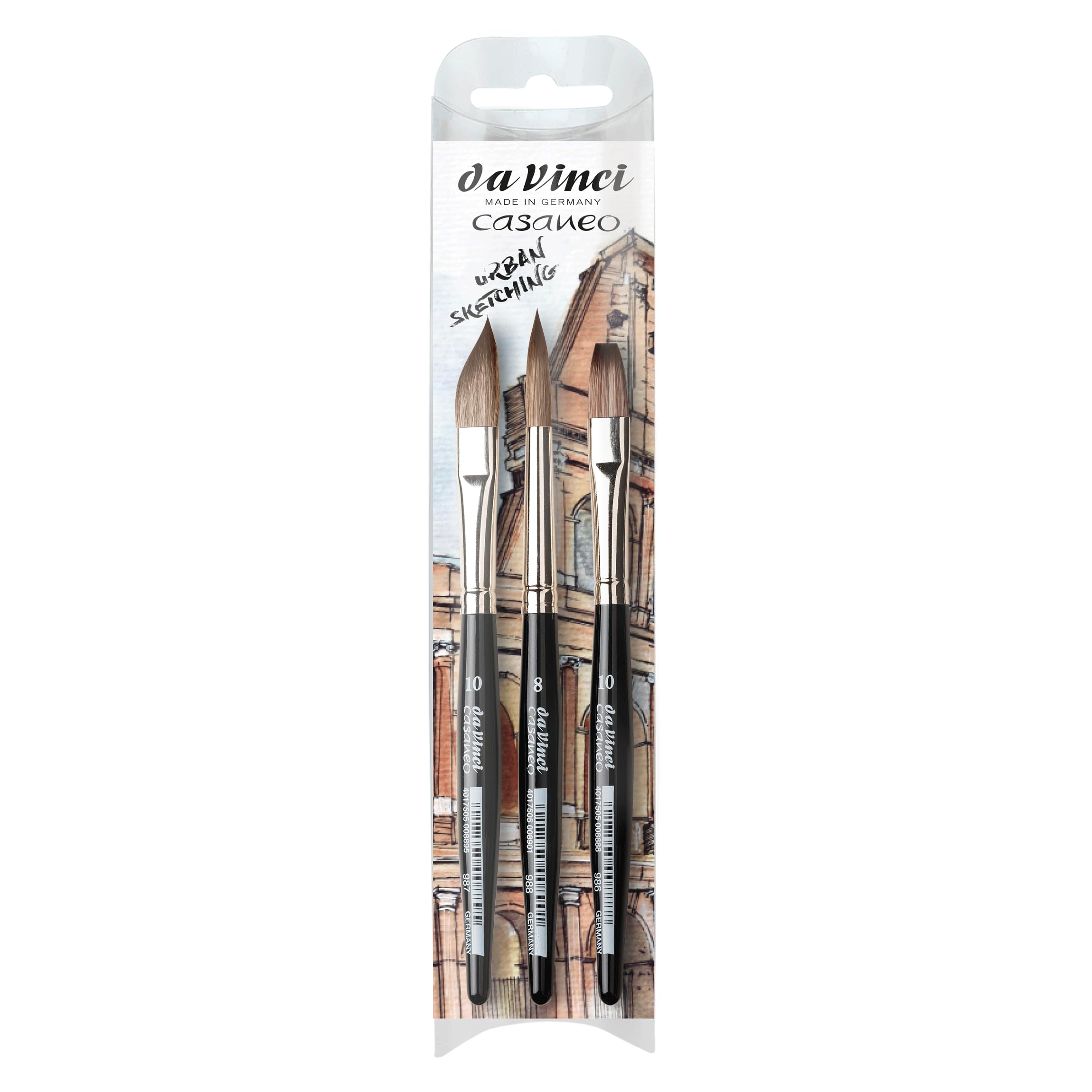 da Vinci, CASANEO pour Aquarelle XS, Fibres synthétiques, pinceaux d'artiste, Peinture à l'aquarelle, peintures acryliques liquides, fabriqué en Allemagne, Set, Taille 0