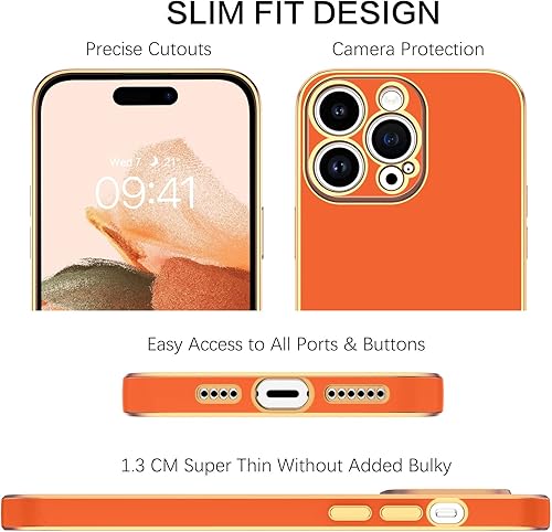 Miniatura 4 de BENTOBEN Compatible con iPhone 14 Pro Max, funda delgada de lujo galvanizada para mujeres, hombres y niñas, funda protectora suave con correa para