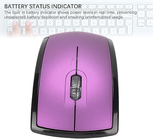 Miniatura 4 de Ratón inalámbrico plegable, mouse ergonómico portátil de 2.4 G con interruptor de apagado magnético, para computadora portátil (morado)