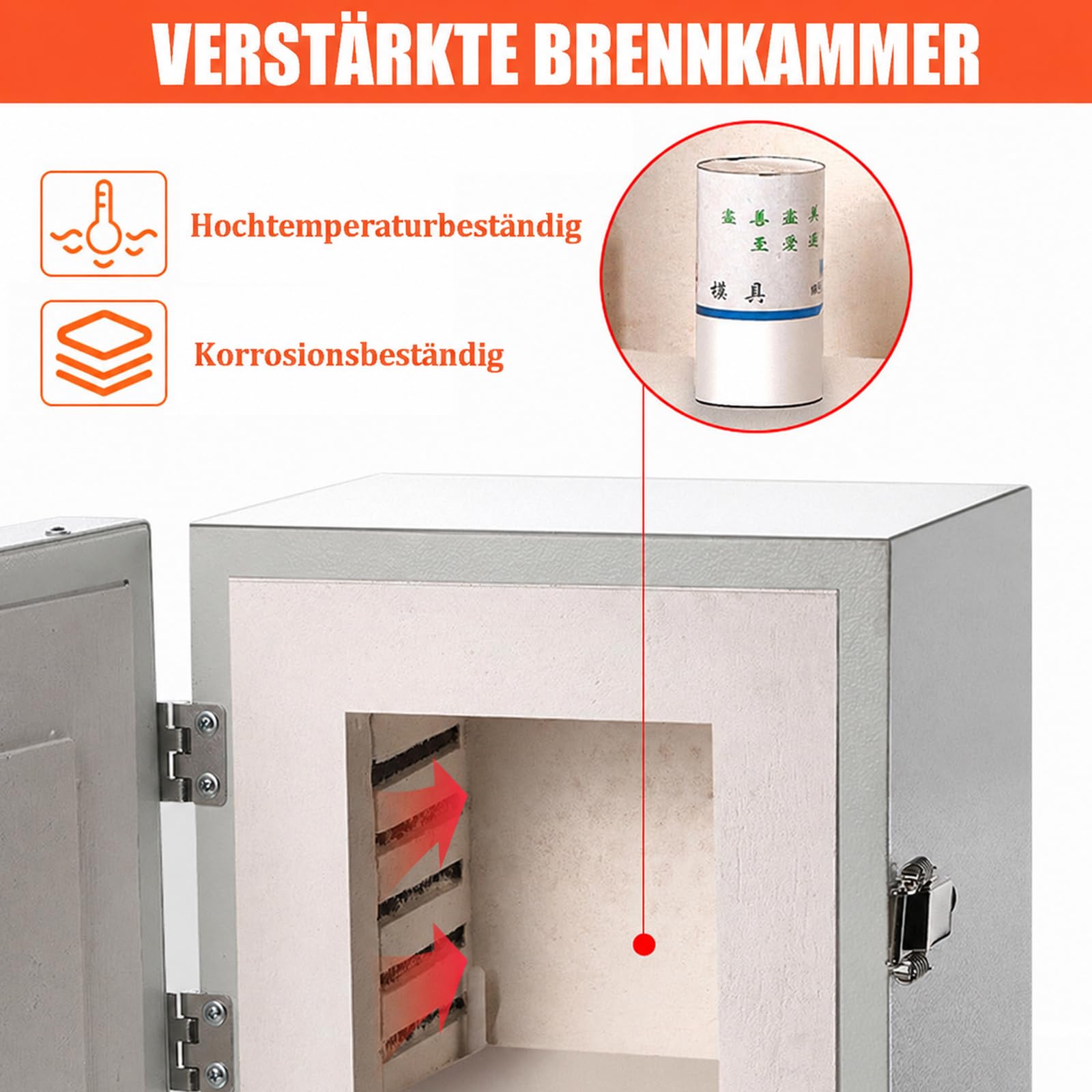 PRO Tischbrennofen für Töpferei & Schmuckherstellung - 1150°C Elektrischer Keramikofen mit Digitalanzeige & 4-seitiger Heizung - Für Heimstudio, Kleinserien-Guss, Entwachsen & Pulverbeschichtung