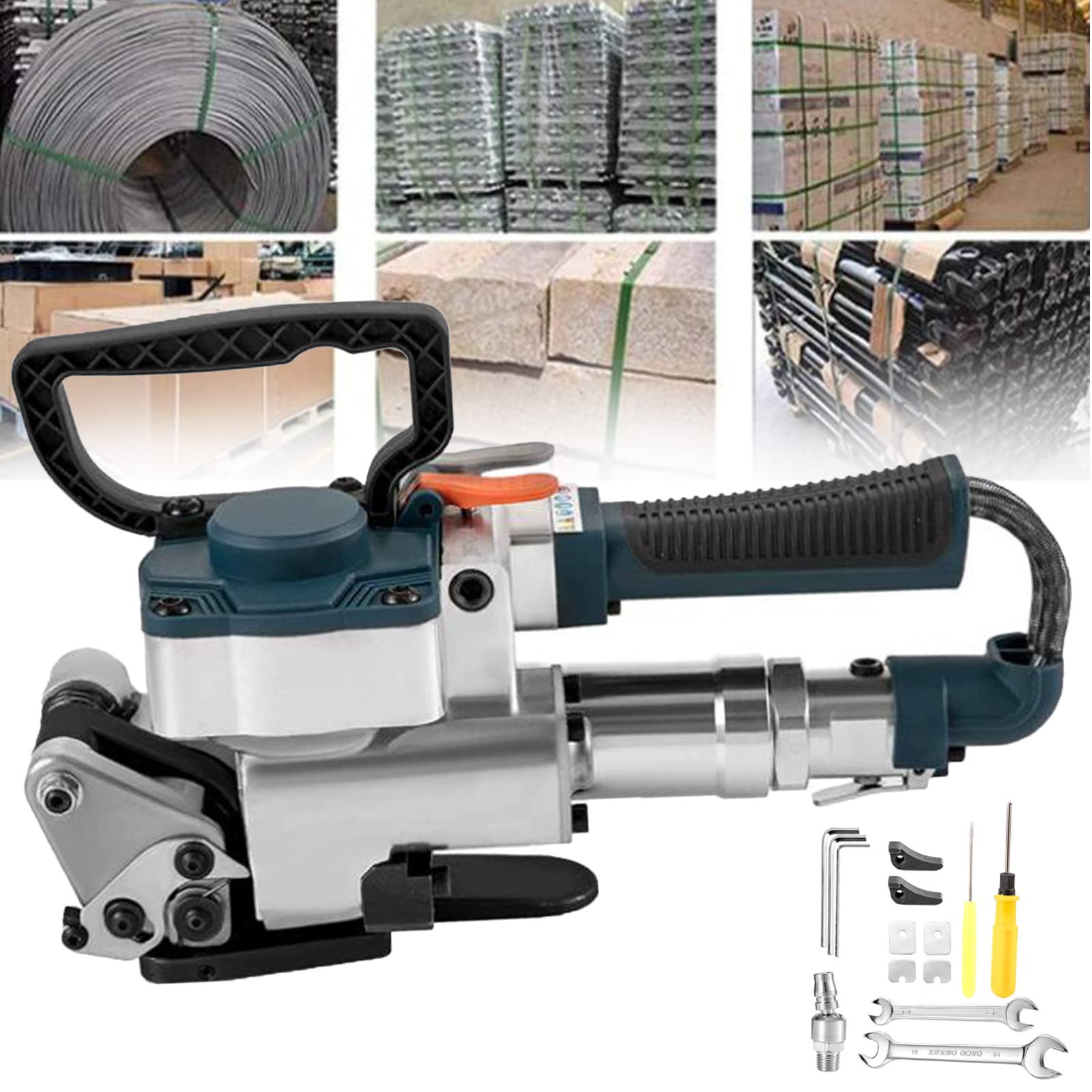 Aserzenith 1 Strapping Tools,Banding Machine Tool For 3-9Mm Width Pet Straps Electric Strapping Tool,Semi-Automatic Strapping Machine Carton Brick Wood,Strapping Machine Kit