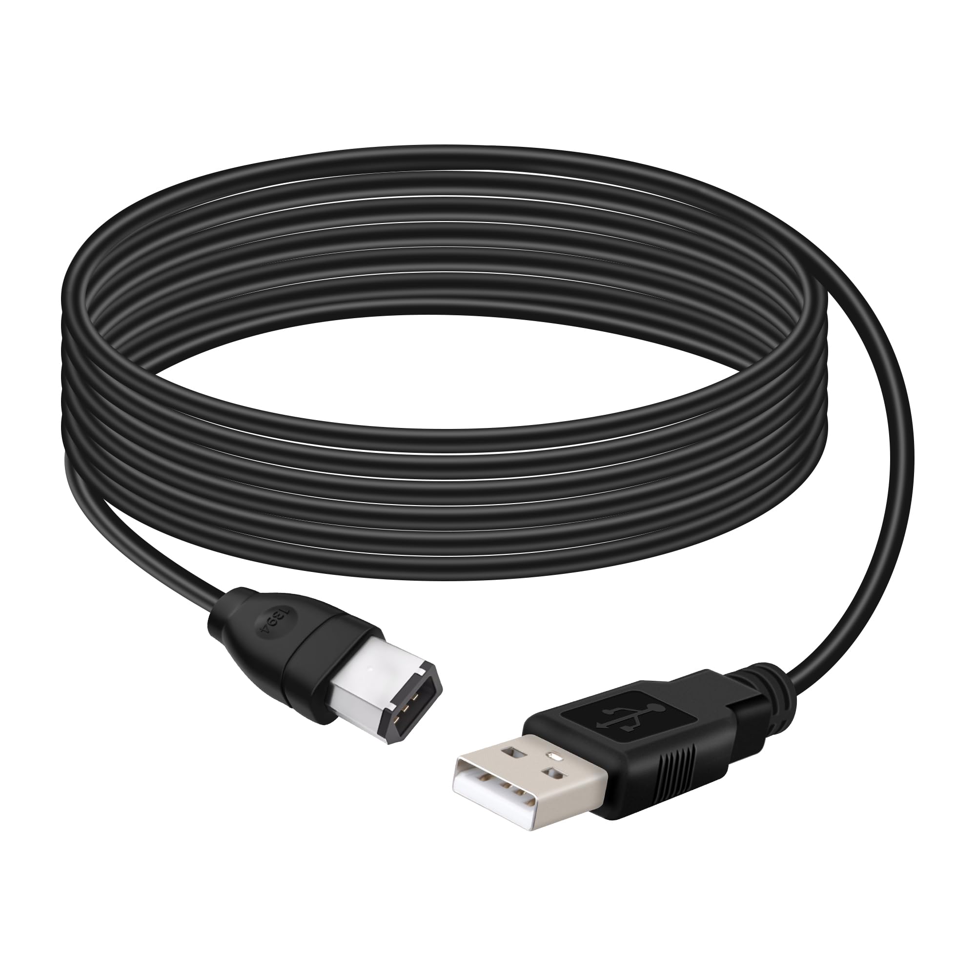 Kabel USB 2.0 typu A męski na IEEE 1394 Firewire 6-pinowy męski 1,8 M do aparatu cyfrowego, kamery, laptopa, DV, czarny
