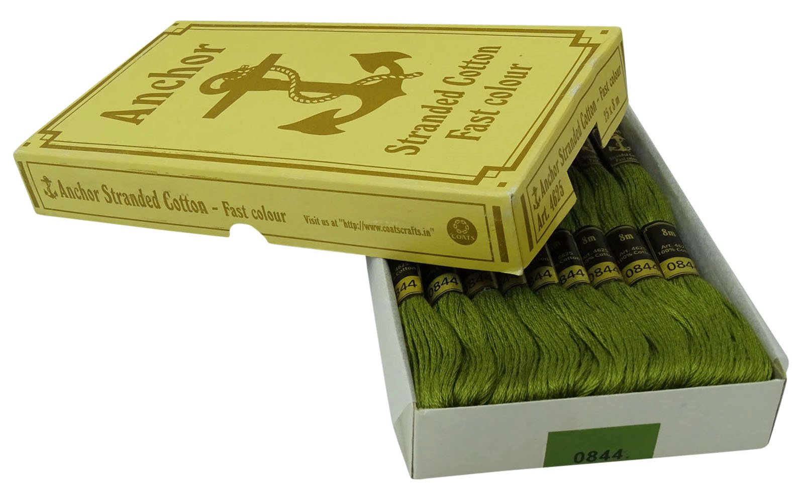 IBA Indianbeautifulart 25 x Anchor Cross Stitch Hand Embroidery Floss Stranded Cotton Thread Skeins-Olive Green